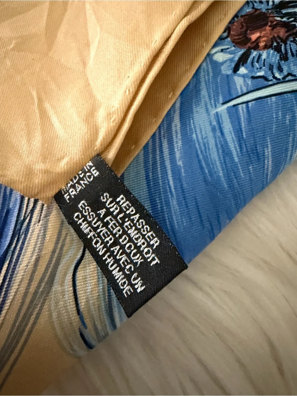 Hermès Eva Blue Floral Goddess Silk Scarf.